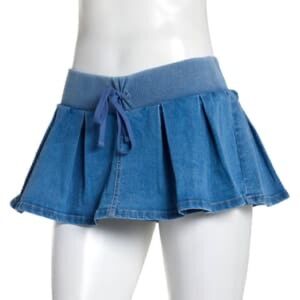 Juniors Almost Famous™ Cara Pleated Denim Skirt-Shorts